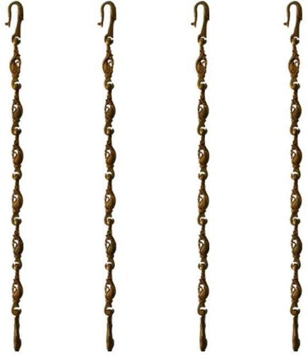 Handcrafted Brass Jhula Chain |  Perfect for Traditional Swing & Temple Decoration | Durable Brass Jhula Chain ( Yellow, 90 inch)