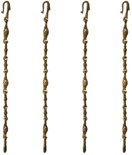 Artisan Handcrafted Brass Jhula Chain | Decorative Swing Chain for Rustic Home Ambience | Brass Swing Chain ( Yellow, 90 inch)