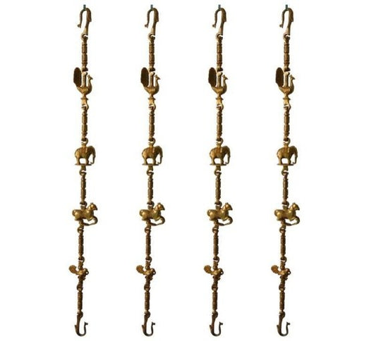 Premium Brass Jhula Chain | Designer Animal Swing Chain for a Regal Touch | Exclusive Brass Jhula Chain ( Yellow, 90 inch)