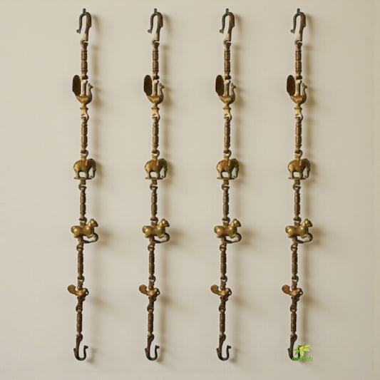 Premium Brass Jhula Chain | Designer Animal Swing Chain for a Regal Touch | Exclusive Brass Jhula Chain ( Yellow, 90 inch)