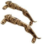 Luxury Brass Door Pull Handle | Artistic Home Decor for Nature Lovers | Brass Peacock Door Handle ( Brown, 7.5inch) Aakrati