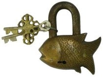 Rustic Brass Handmade Padlock | Traditional Security with an Antique Touch | Brass Antique Padlock ( Yellow, 3.5 inch) Aakrati