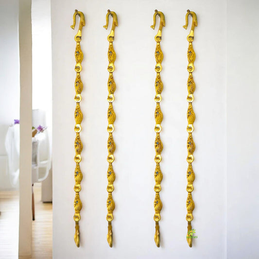 Traditional Brass Jhula Chain | Perfect for Elegant Swing Decor | Designer Brass Jhula Chain ( Yellow, 90 inch)