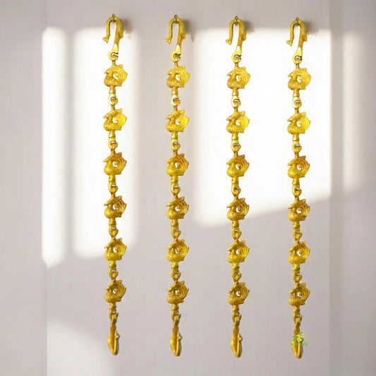 Premium Brass Jhula Chain | Luxury Swing Chain for Classic Home Interiors | Brass Decorative Swing Chain ( Yellow, 90 inch)