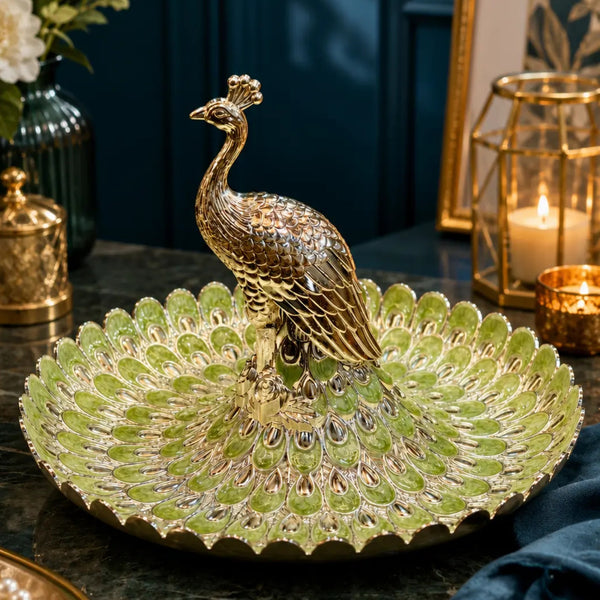 Premium Peacock Body Serving Platter | Elegant Gift for Diwali, Wedding Return Gifts, Housewarming & Table Decor | Festive & Corporate Gift By Aakrati