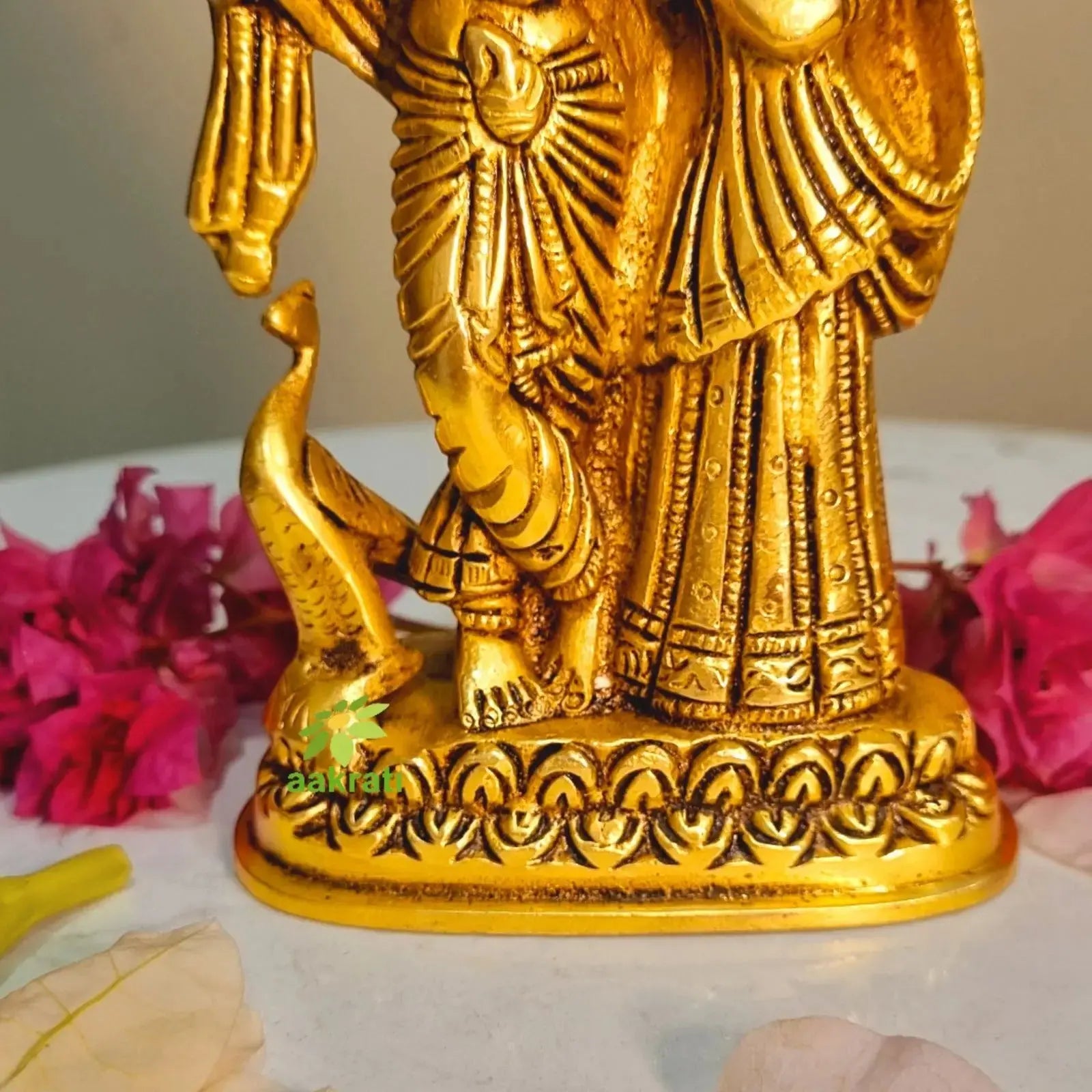 Radha Krishna Hand Carved Brass Metal Murti/ Statue Aakrati