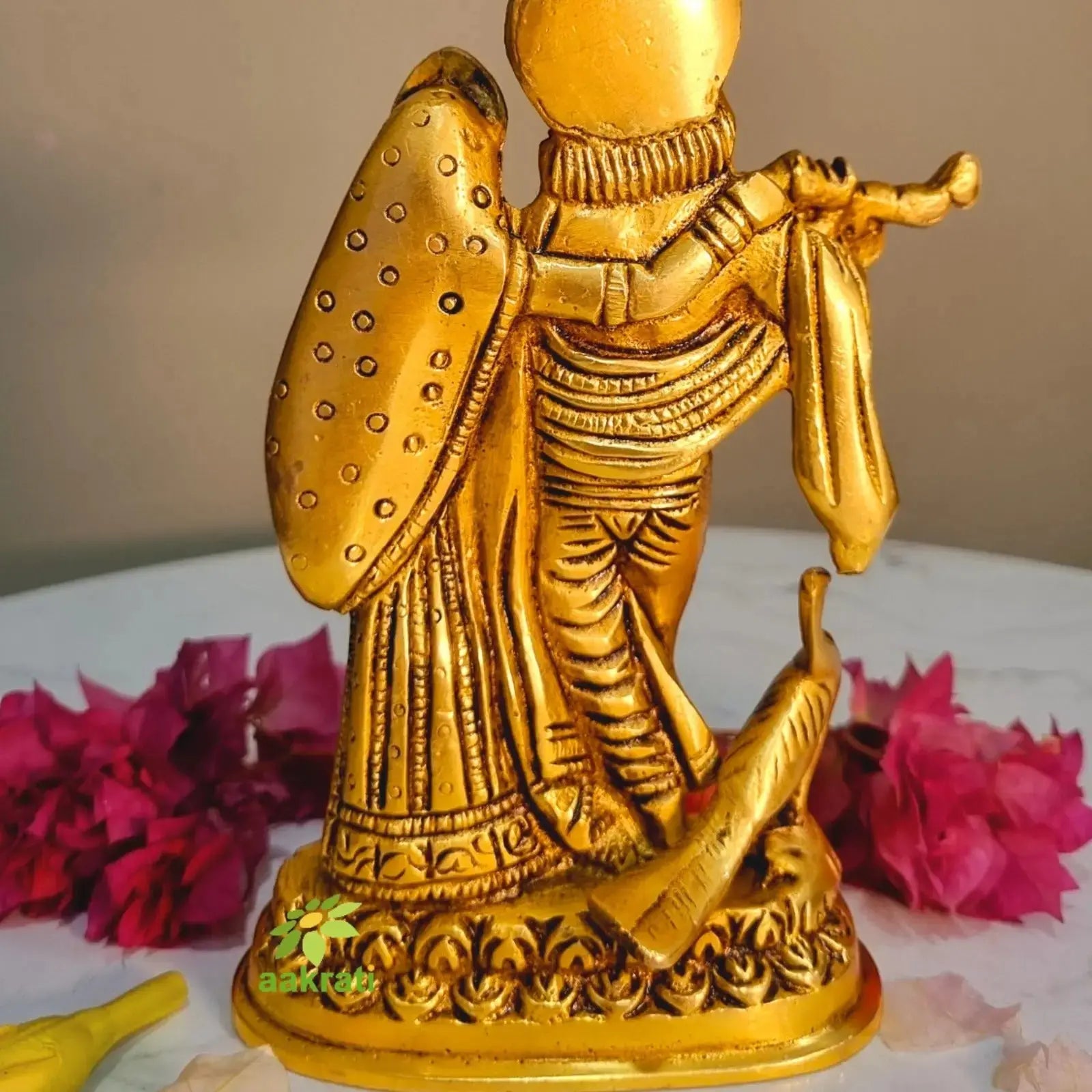 Radha Krishna Hand Carved Brass Metal Murti/ Statue Aakrati