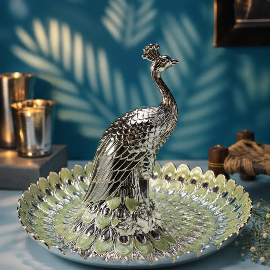 Premium Peacock Body Serving Platter | Elegant Gift for Diwali, Wedding Return Gifts, Housewarming & Table Decor | Festive & Corporate Gift By Aakrati