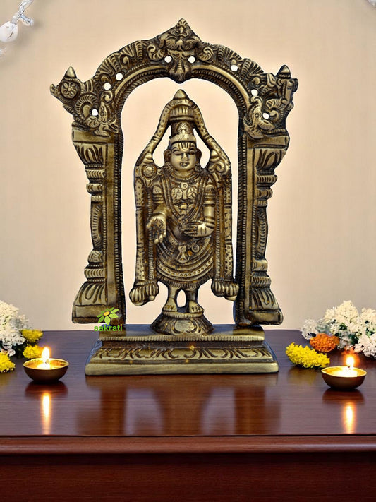 Handmade Brass Balaji Murti | Sacred Idol for Your Home and Pooja Room | Divine Brass Balaji Murti ( Brown, 7.5 inch)
