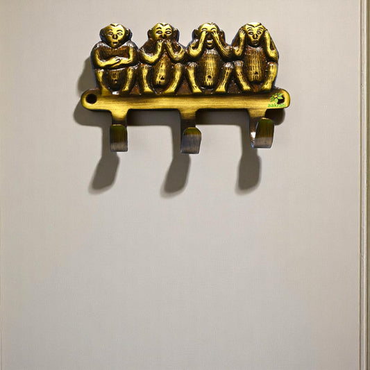 Brass Monkey Wall Hook | A Fun and Functional Home Accent | Brass Decorative Wall Hook ( Yellow, 4.5 inch)