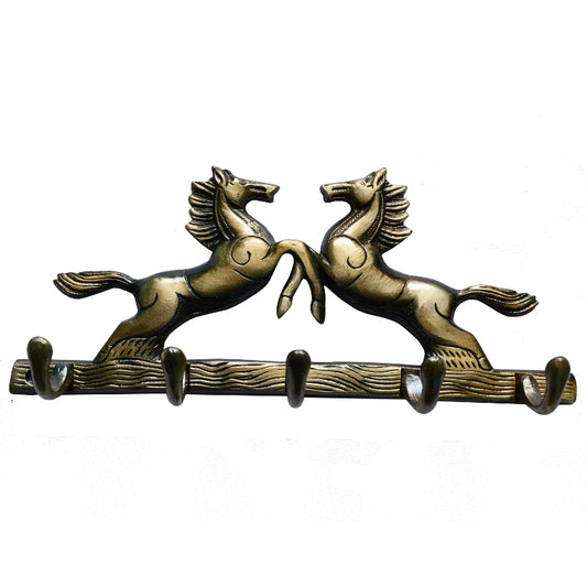 Brass Decorative Wall Hooks | Elegant Handcrafted Hangers for Home Decor | Artisan Handmade Designer Brass Hooks ( Yellow, 11 inch)
