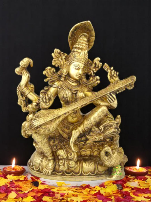 Saraswati/Veena Vadini Sitting Idol Statue