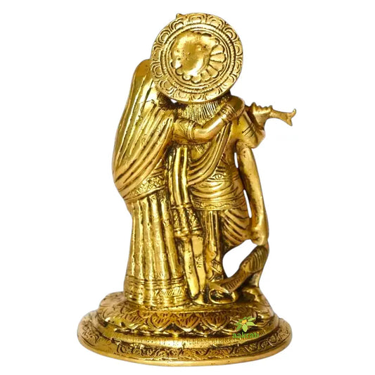 Brass Radha Krishna Murti | A Divine Blessing for Prosperity and Peace | Radha Krishna Brass Statue ( Yellow, 7.5 inch) Aakrati