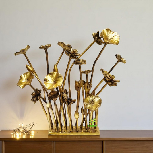 "Beautiful Brass Tree Figurine | "Handmade Brass Tree Table Decor | "Pure Brass Beautiful Tree Table Decor (Yellow 16 inch)