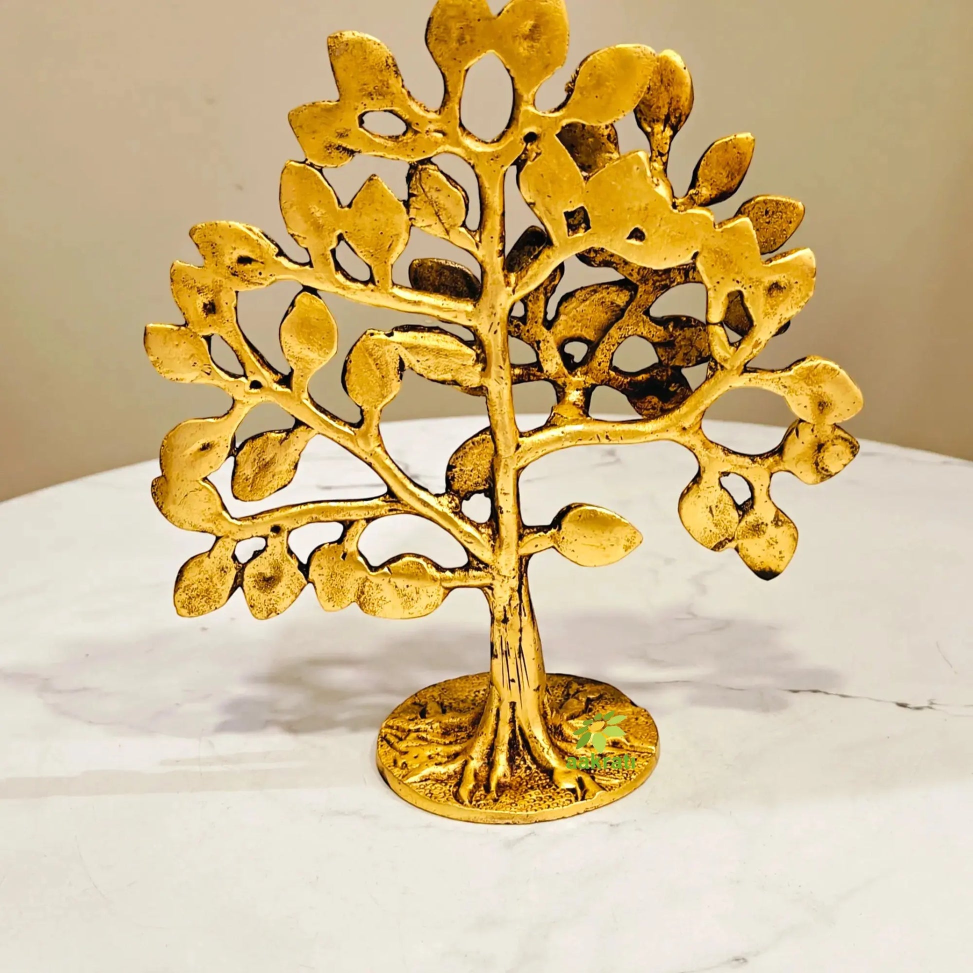 Brass Kalpavriksha Tree | Tree of Life Showpiece for Home Decor & VastuPremium Brass Kalpavriksha Tree |Vastu Positive Energy Decor |Festival Gift Item (Yellow,6 Inch) Aakrati