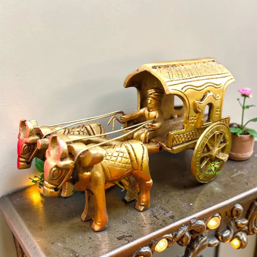 Bullock Cart of Brass Aakrati