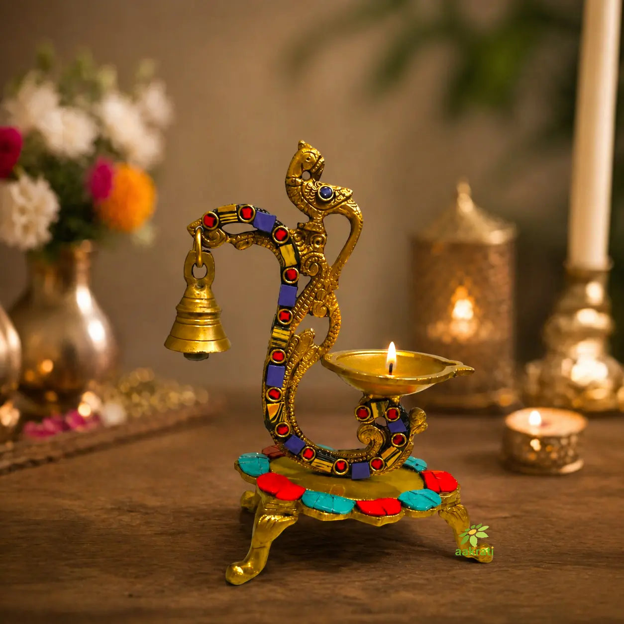 Brass Diya Indian Diwali Oil Lamp Pooja Light Puja Decorations Mandir Decoration Items Handmade by Aakrati Aakrati
