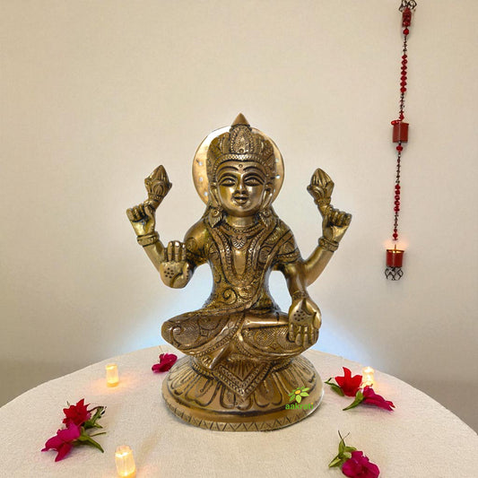 Goddess Laxmi Brass Metal Hand Made Statue