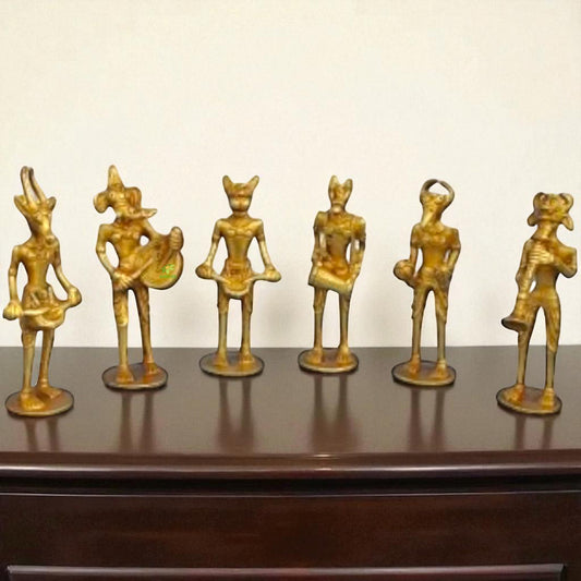 Brass Musician Figurines | Unique Home Decor for Music and Art Lovers | Brass Musician Set ( Yellow, 5.5 inch)