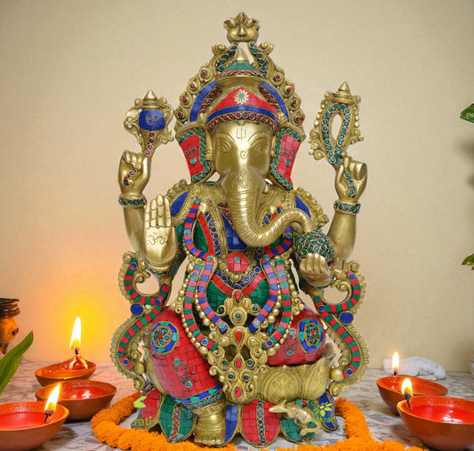 Brass Ganesh Statue , Brass Ganesha Idol,Lord Ganesha Statue, Ganesha Statue, Brass Elephant God, Good Luck God, Vinayaka Statue, home decor