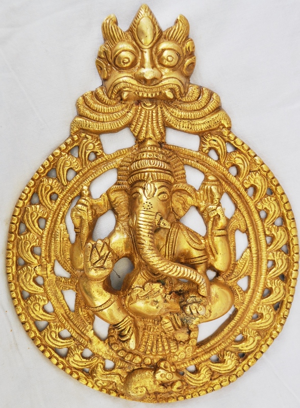 Unique design stunning brass metal hand made lord ganesha wall decor