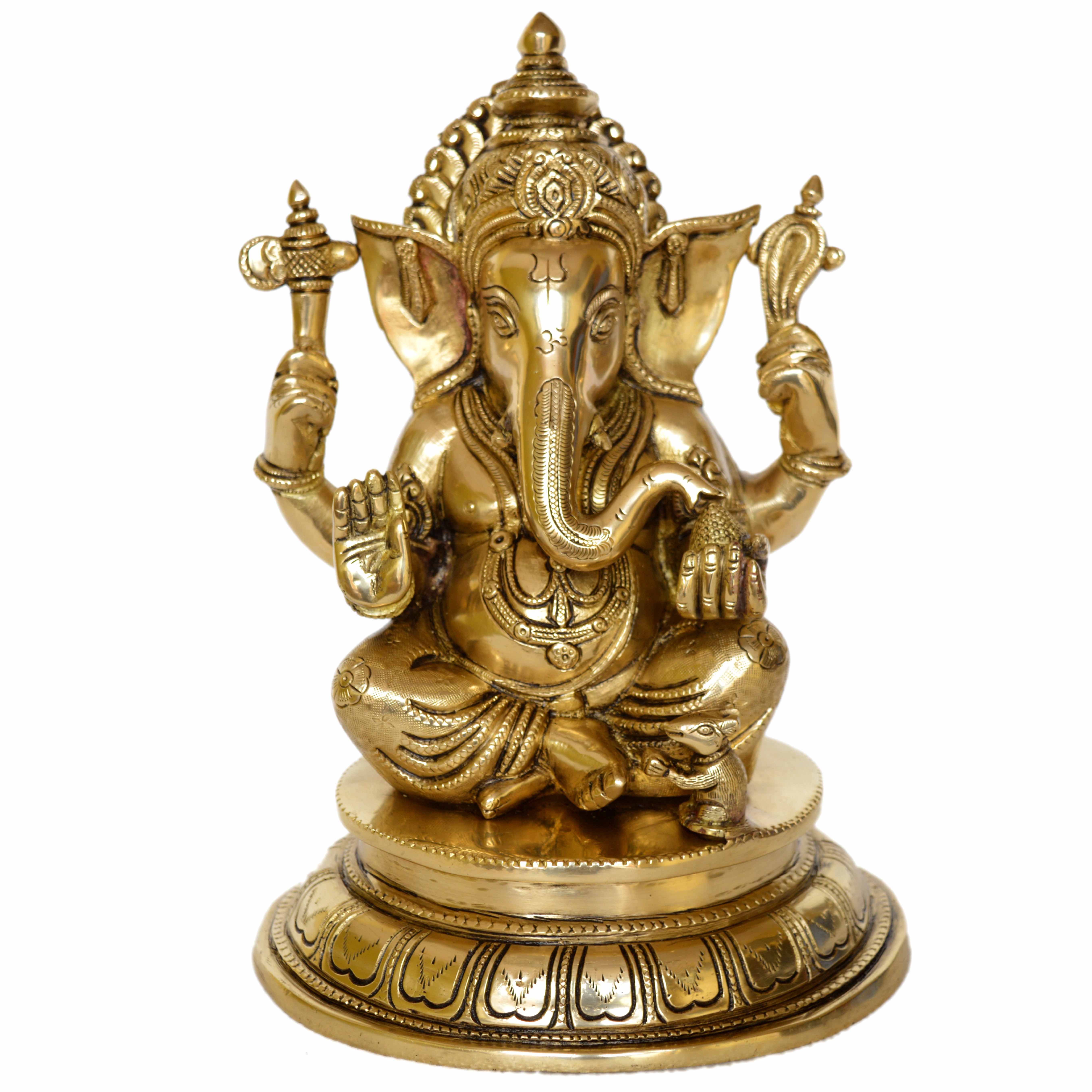 Brass Statue Lord Ganesh Murti Ganesha Idol Ganpati Hindu God Worship ...