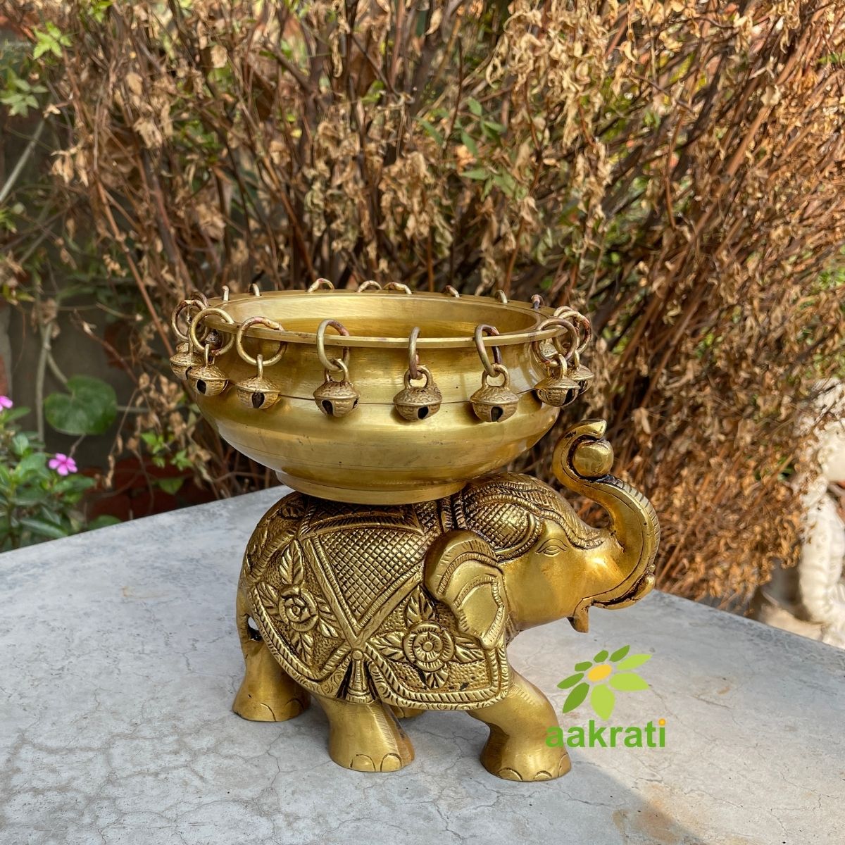 Aakrati Antique Finish Elephant Figurine with Hurli Great Addition to  Temple/Home Decor - Buy Urli - Pot & Planters Online