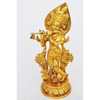 Krishna Statue Made in Brass Metal By Aakrati