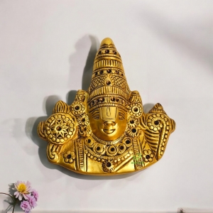 Traditional hand made Lord venkateshwar brass metal wall decor