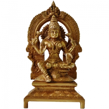 Aakrati Goddess Lakshmi Temple Statue of Brass Yellow