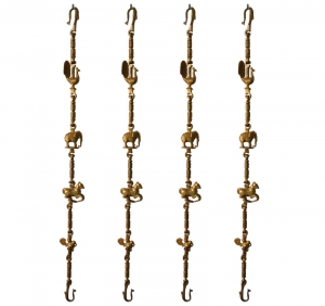 Premium Brass Jhula Chain | Designer Animal Swing Chain for a Regal Touch | Exclusive Brass Jhula Chain ( Yellow, 90 inch)