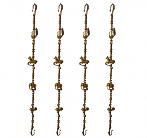 Designer Brass Jhula Chain | Elegant Brass Designer Swing Chain for Luxurious Home Interiors | Brass Animal Design Jhula Chain ( Yellow, 90 inch)