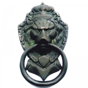 Brass Lion Shape Knocker | Classic Home Door Accessory | Vintage Brass Lion Head Door Knocker ( Yellow, 6 inch)