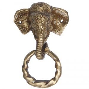 Aakrati Elephant Door Knocker Brown