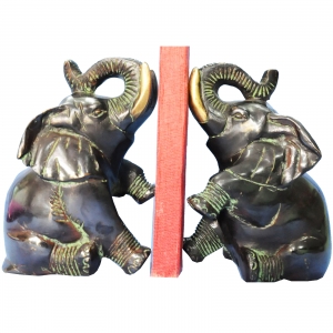 Handmade Brass Elephant Figurine | Elegant Home Decor with Traditional Charm | Traditional Brass Elephant Statue ( Brown, 7 inch)