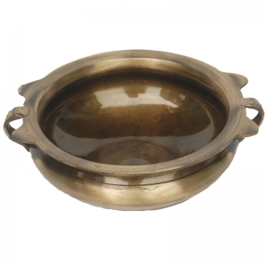 Traditional Brass Urli with Floral Design | Elegant Décor for Sacred Spaces | Handmade Brass Decorative Urli ( Yellow, 6 inch)