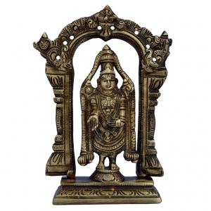 Handmade Brass Balaji Murti | Sacred Idol for Your Home and Pooja Room | Divine Brass Balaji Murti ( Brown, 7.5 inch)