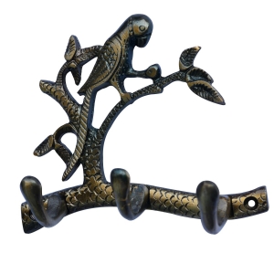 Brass Decorative Hook | A Beautiful Accent for Your Living Space | Vintage Brass Wall Hook ( Brown, 5.5 inch)