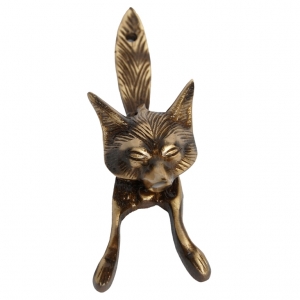 Fox Door Knocker Made of Brass Metal Hardware Fitting