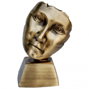 Unique Human Face Art Sculpture | Elegant Decorative Sculpture for Living Room Ambience | Handcrafted Human Face Statue ( Brown, 8.4 inch)