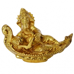 Lord Ganesha Statue Sitting on Throne