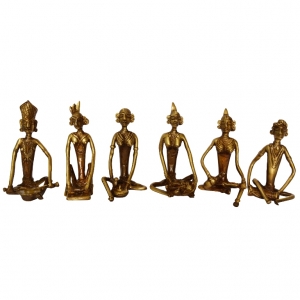 Brass Human Figurine Set | Elegant Showpieces for Home Decor | Handcrafted Brass Human Statue ( Brown, 4.5 inch)