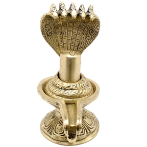 Brass Shivling with Sheshnag for religious statue
