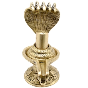 Handmade Brass Shivlinga Idol | Elegant Spiritual Decor for Your Home and Temple | Brass Shivlinga Statue ( Yellow, 6 inch)