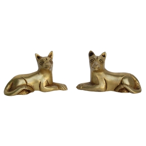 Handmade Brass Fox Statue | Beautiful Animal Figurine for Unique Home Aesthetics | Brass Fox Figurine ( Yellow, 3.1 inch)