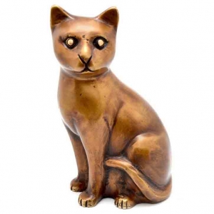 Brass Sitting Cat Statue