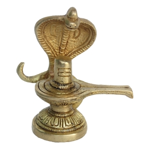 Brass Shivlinga Statue | Beautiful Religious Showpiece for Home Blessings and Devotion | Handcrafted Brass Shivlinga Murti ( Yellow, 3.1 inch)