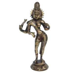 Premium Ardh Nareshwar Murti | Perfect Religious Idol for Puja Room and Home Decor | Brass Ardh Nareshwar Idol ( Brown, 8.3 inch)
