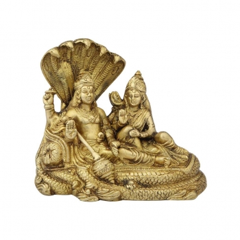 Resting Laxmi Narayan on Sheshnag Brass Statue