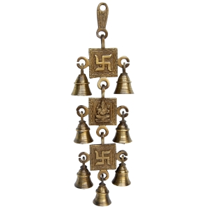 Ganesha and Swastik Religious Hanging with Bells